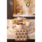 OZZU DESCRIES SET 4 PERSONS - STONE GOOD - OFF -WHITE