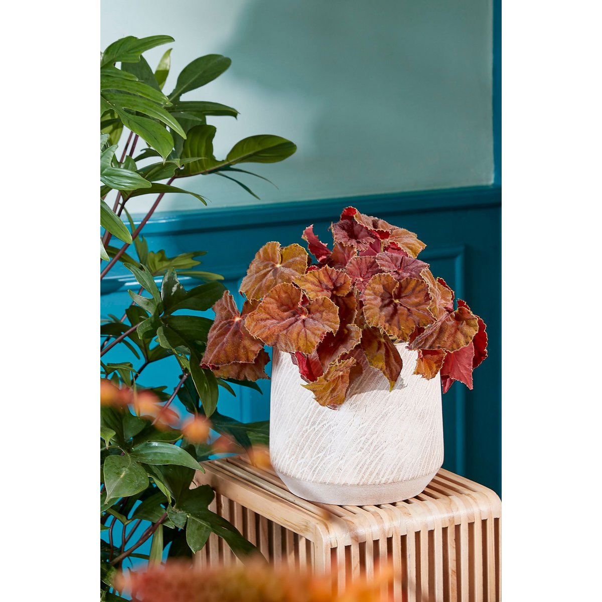 Yonker Plant Table - Set of 2 - L35 x W25 x H80 cm - Recycled Wood - Brown