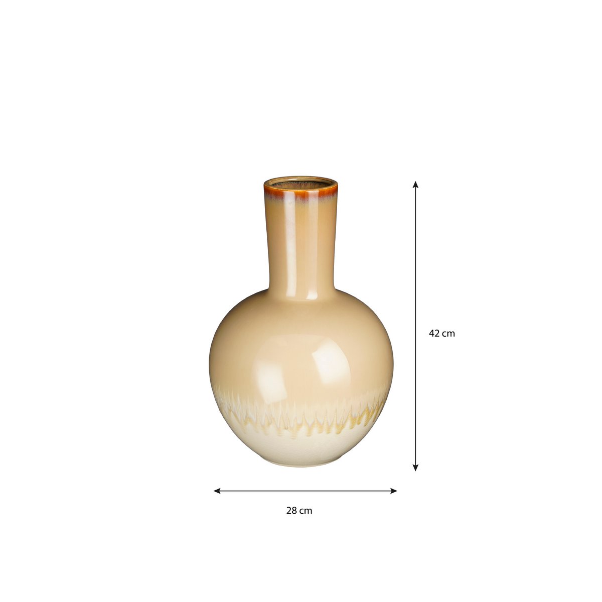 Holm Vase - H42 x Ø28 cm - Ceramic - Cream