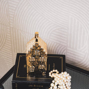 Ornament- Spaarpot - Huis - Keramiek- Goud -7x7x13cm