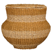 Tacoma Storage Basket with Lid - H48 x Ø55 cm - Jute - Yellow