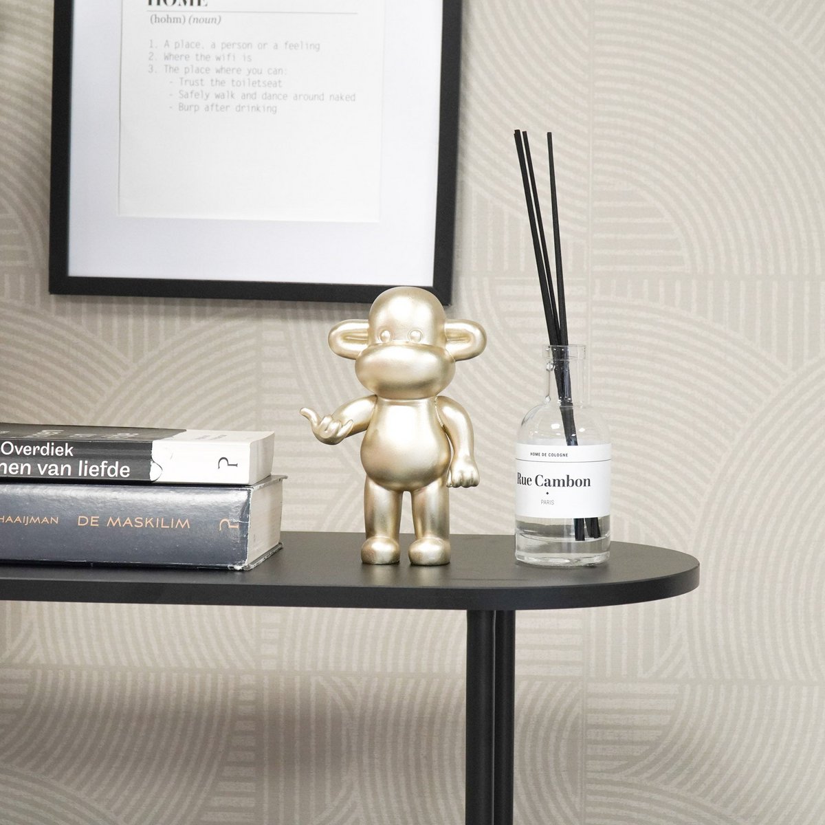 Ornament - hanging loose monkey- gold - 11x7x19cm