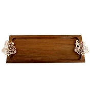 Decorative wooden tray with rose gold