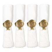 Set of 4 round gold-plated napkin rings 