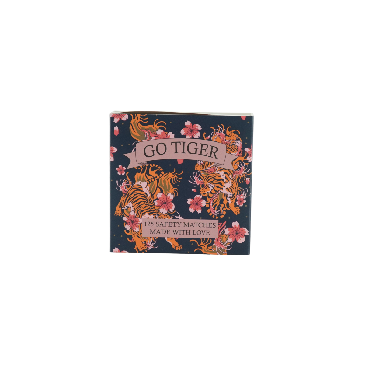 Matchbox - Lucifer Box 'Go Tiger' - Blauw/Roze - 11x11x3cm