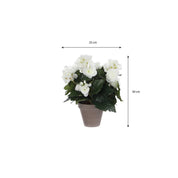 Bégonia artificiel en pot Stan - H30 x Ø25 cm - Blanc