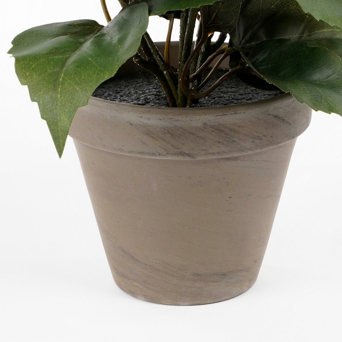 Plante d'hibiscus artificielle en pot Stan - H40 x Ø30 cm - Orange
