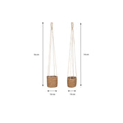 Atlantic Plant Basket - Set of 2 - H16 x Ø16 cm - Light brown