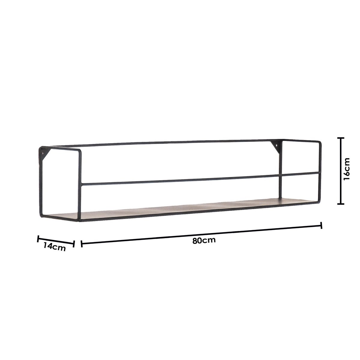 Wall shelves - Black - Metal - Set of 2