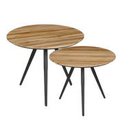 Jailey Side Table - Set of 2 - H49 x Ø50 cm - Recycled Wood - Brown