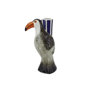 Kandelaar - Toucan - Violet/gris/oranje - 8,5x7x16cm