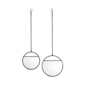 Miroir - Miroir mural rond - Métal - Noir - S2- 25x90 et 30x100