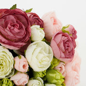 Ranunculus Kunstbloemenboeket - H35 x Ø26 cm - Roze
