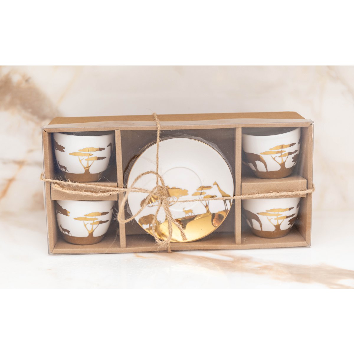 Koffie kopjes met schoteltjes - set van 4