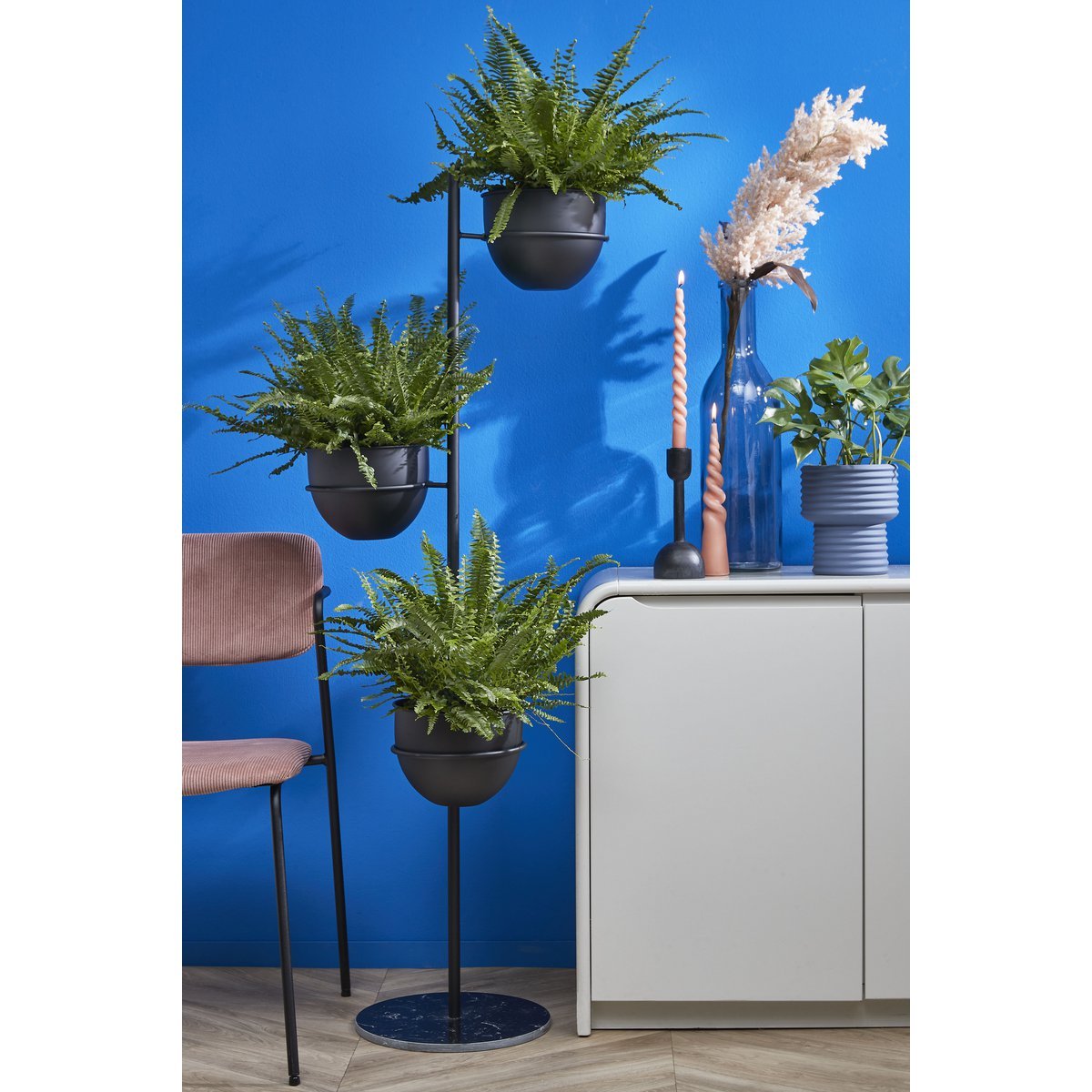 Porte-plantes - L40 x l33 x H140 cm - Noir