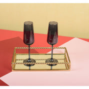 Set of 6 black champagne glasses