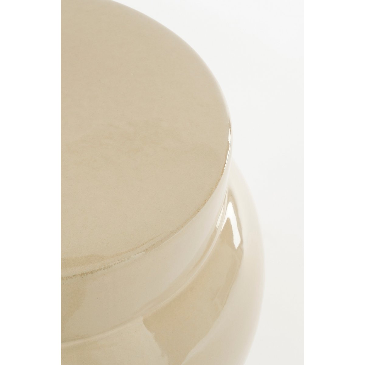 Vendi Side table - H40 x Ø35 cm - Ceramic - Cream