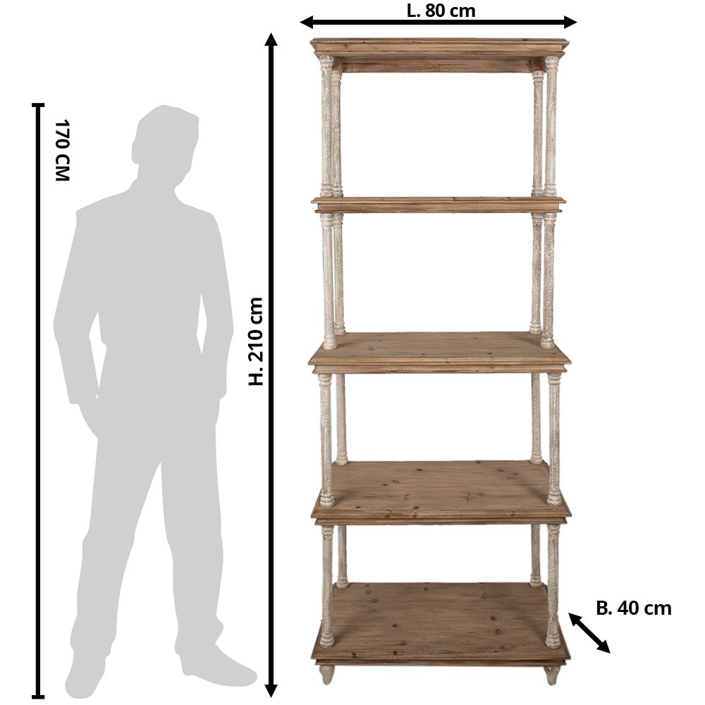 Boekenkast Bruin, Hout 80x40x210 cm
