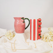 VASE-Strawberry-steengoed-roze- 17,5x12,5x18cm