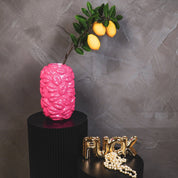 Vase - Kisses - Ceramic - Neon Pink - 17x17x27cm
