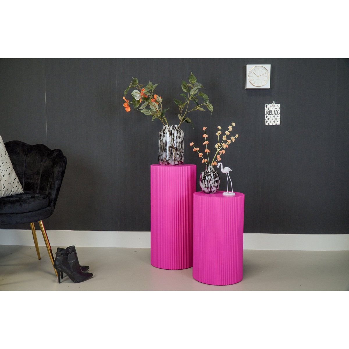 Side table or pillar - neon pink 