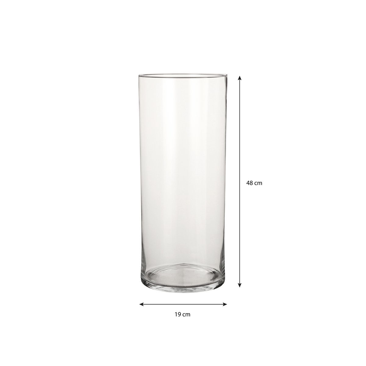 Carly Vase - H48 x Ø19 cm - Cylinder - Transparent