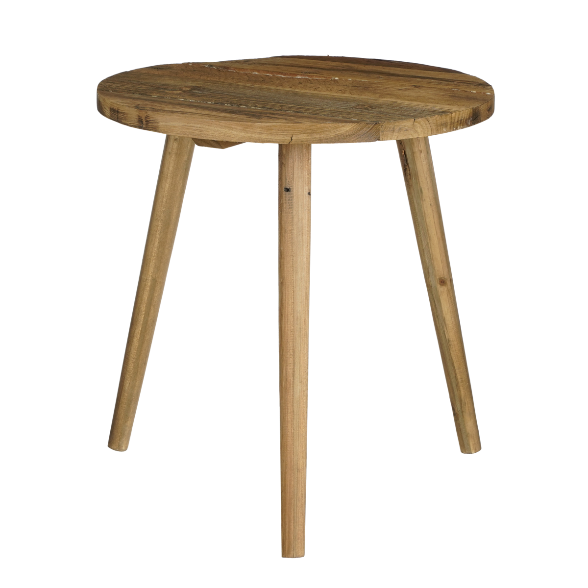Bold Side Table - H43 x Ø40 cm - Recycled Wood - Brown