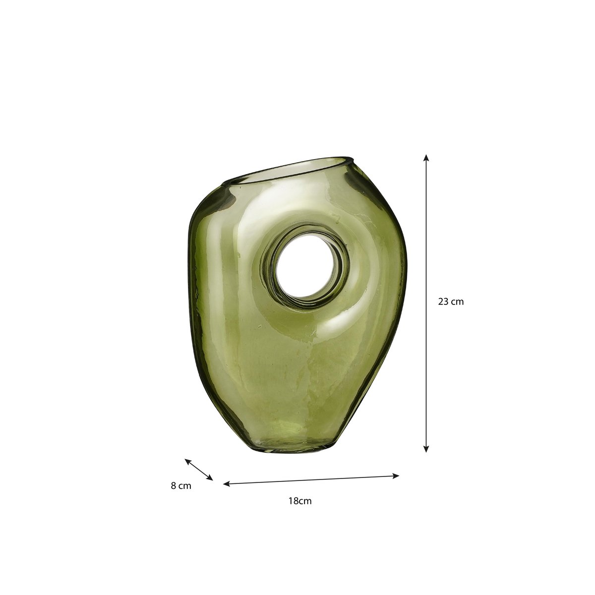 Jay Vase - L18 x W8 x H23 cm - Glass - Light green