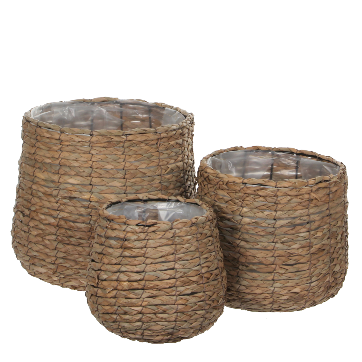Avalon Plant Basket - Set of 3 - H31 x Ø30 cm - Seagrass - Light brown