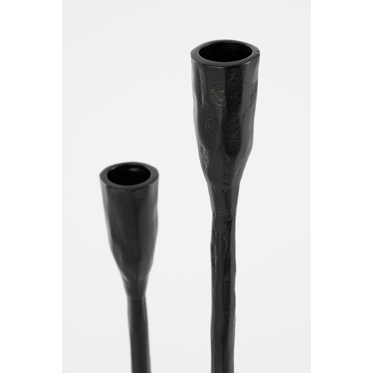 Christy Candlestick - L23 x W23 x H44 cm - Aluminum - Black