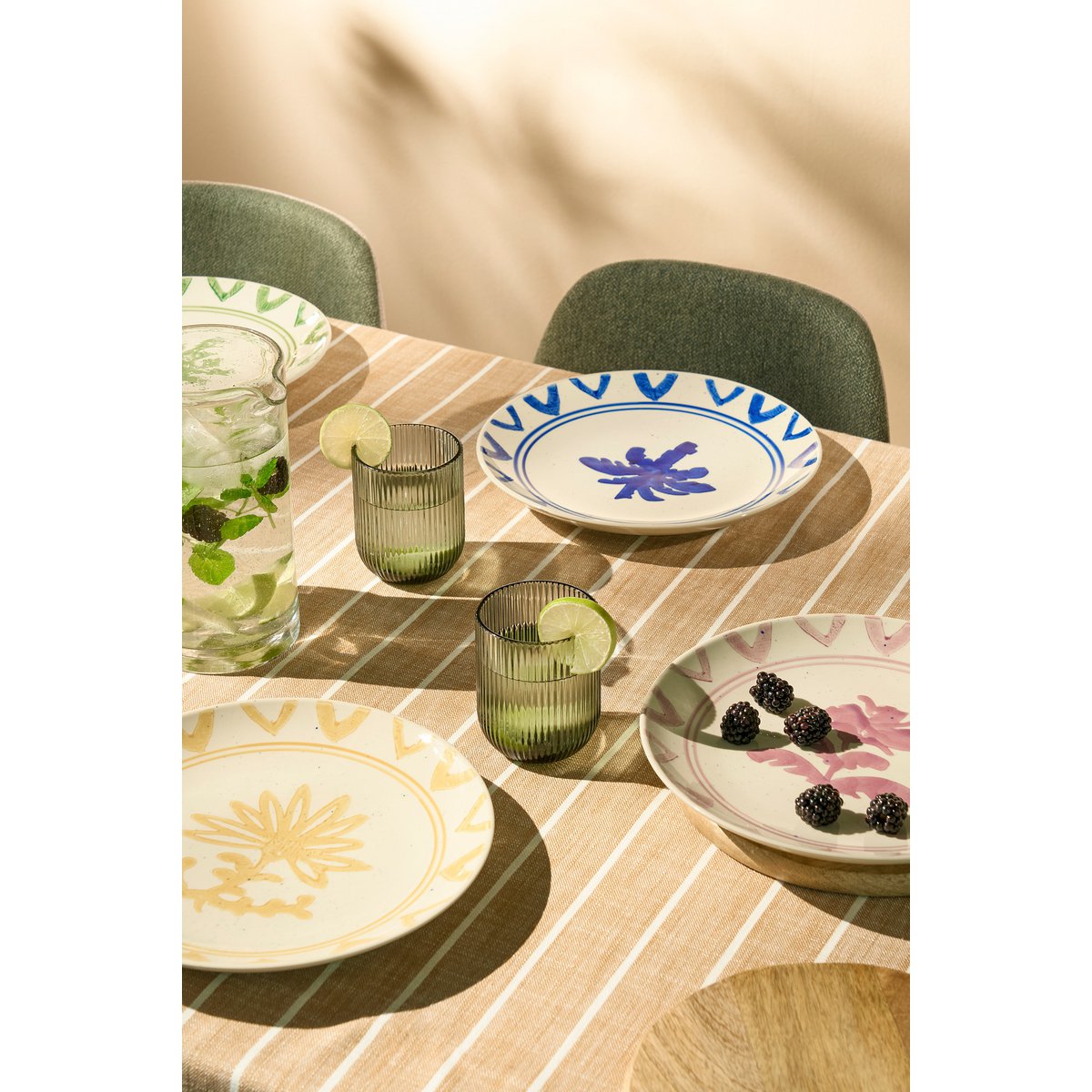 Alivo Tablecloth - L250 x W140 cm - Organic Cotton - Brown, White