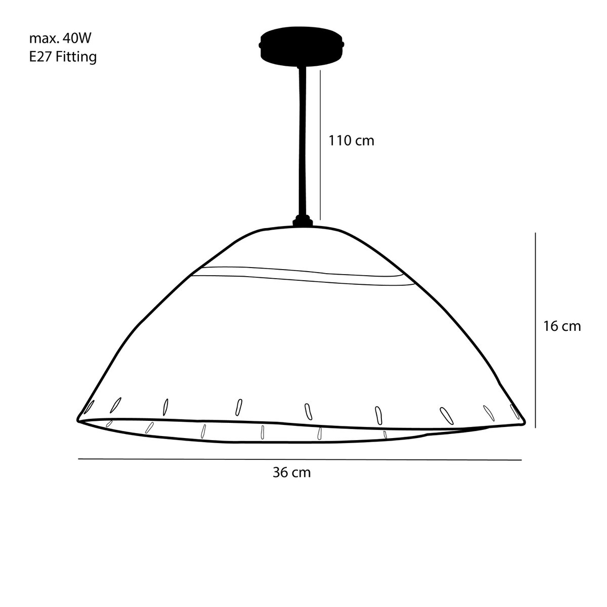 Joulz Hanging lamp - H16 x Ø36 cm - Jute - Light brown