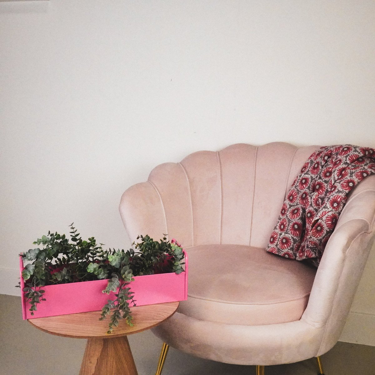 Tray - Metal - Pink - 41.5x15.5x13cm