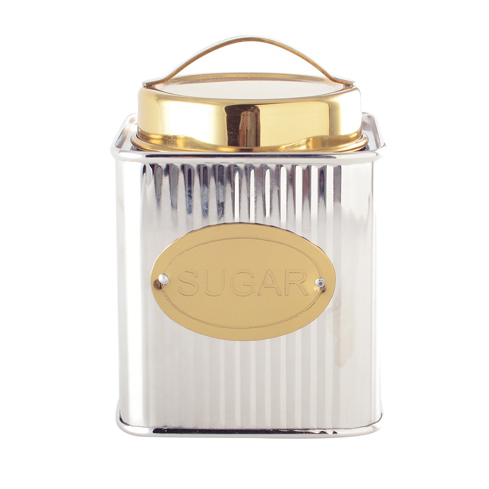 Silver and Golden Sugar Box 10x10x10cm