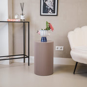Side table / pillar cylinder - taupe 