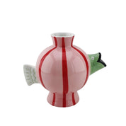 Vase - Fish -Dolomite -Pink/Mint/Red -21.5x13x17cm