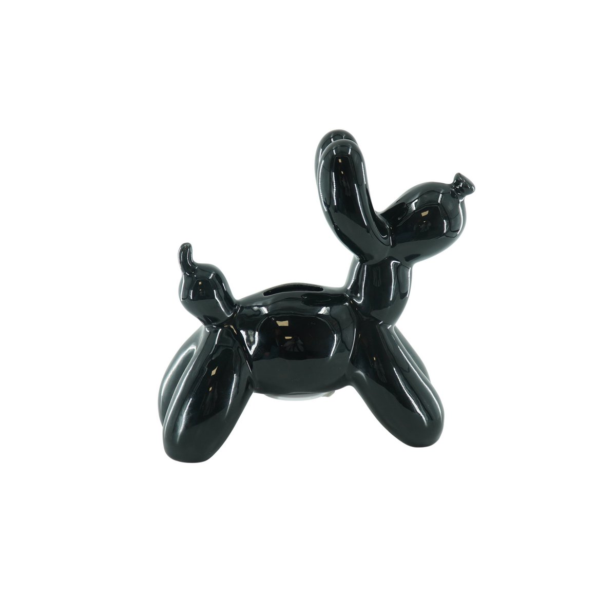 Ornament- Spaarpot Ballon Hond- Keramiek- Zwart-17x7x17cm