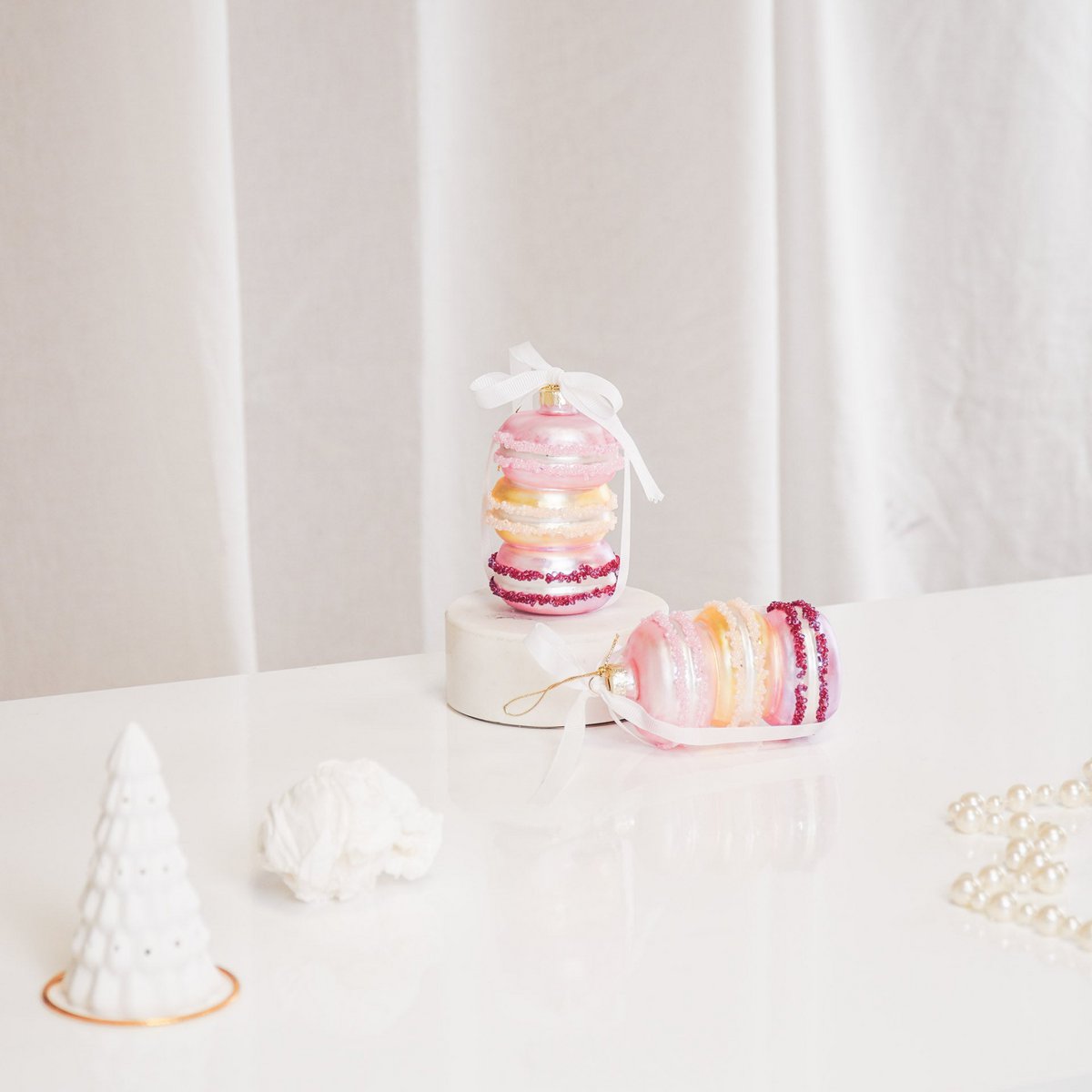 Kersthanger - Macaron - Glas - 7x7x10,5cm