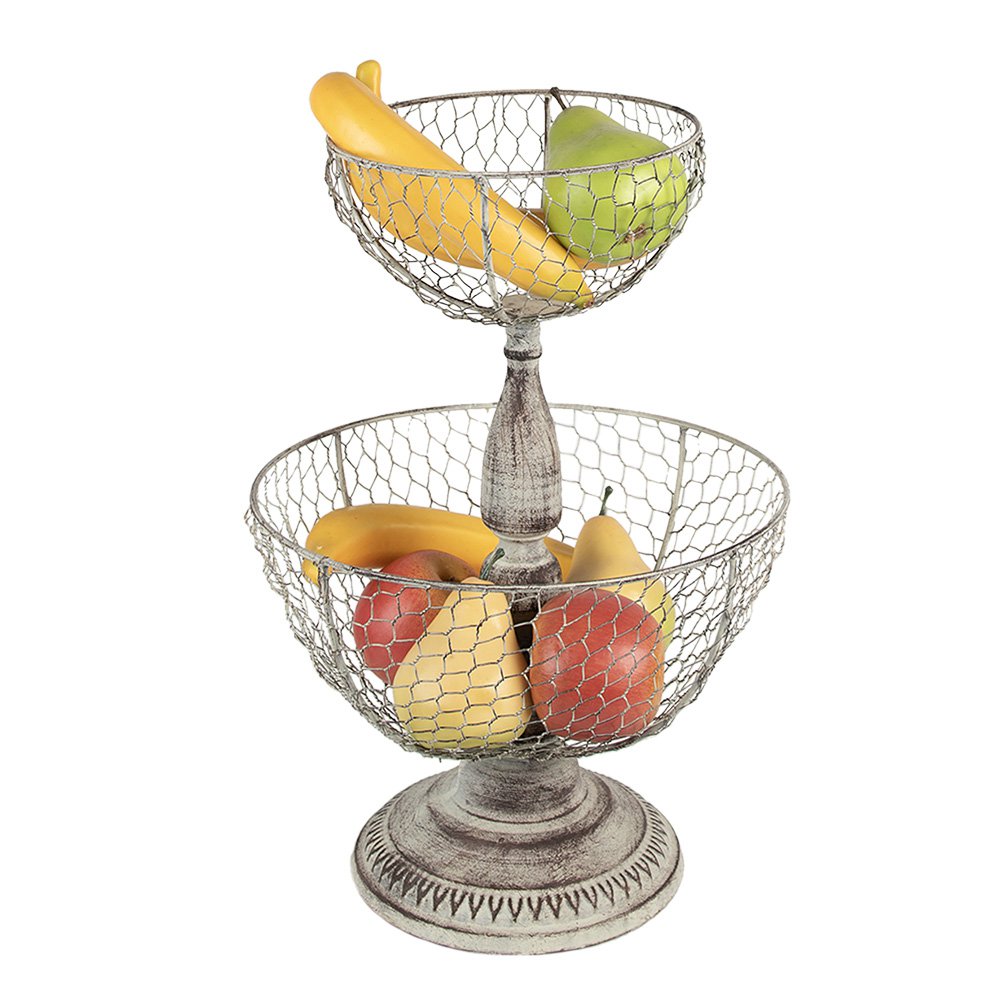 Etagère 2 laags Beige, IJzer Ø 30x44 cm