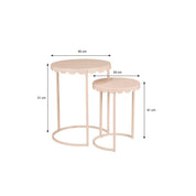 Lara side table - Set of 2 - H51 x Ø40 cm - Metal - Light pink