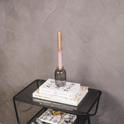 Kandelaar- Fles - Verre/Métal- Gris/Goud- 6x6x11,5cm