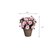 Artificial Azalea Plant in Flower Pot Stan - H31 x Ø26 cm - Pink
