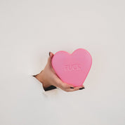 Ornament- Snoep Hart 'HAPPY'- Neon Roze- 13x4x11,5cm