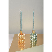 Set of 2 candlesticks, yellow and green bubbles