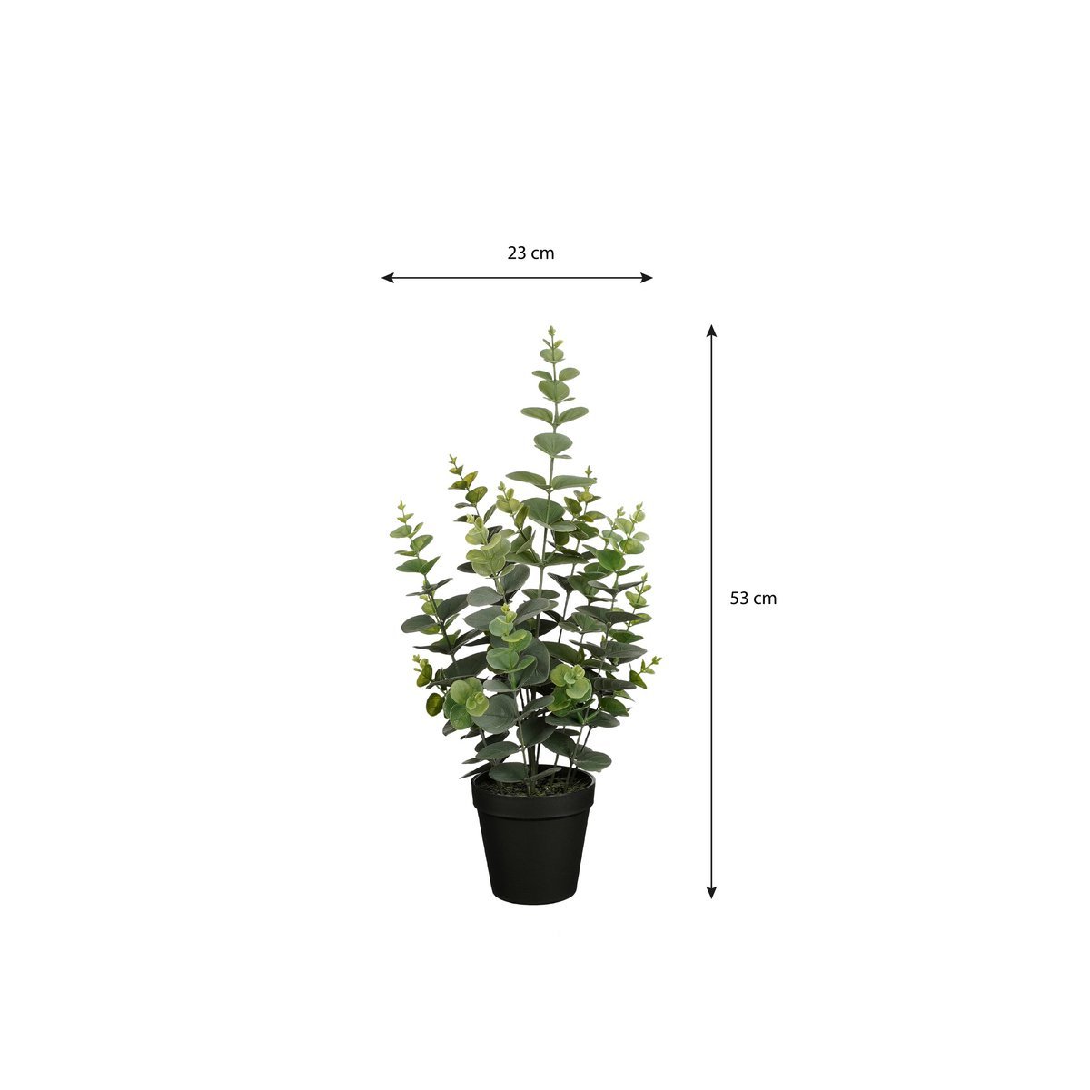 Plante d'eucalyptus artificielle en pot - H53 x Ø23 cm - Vert