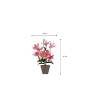Kunstmatige tijgerlelie in bloempot Stan - H47 x Ø45 cm - Fuchsia