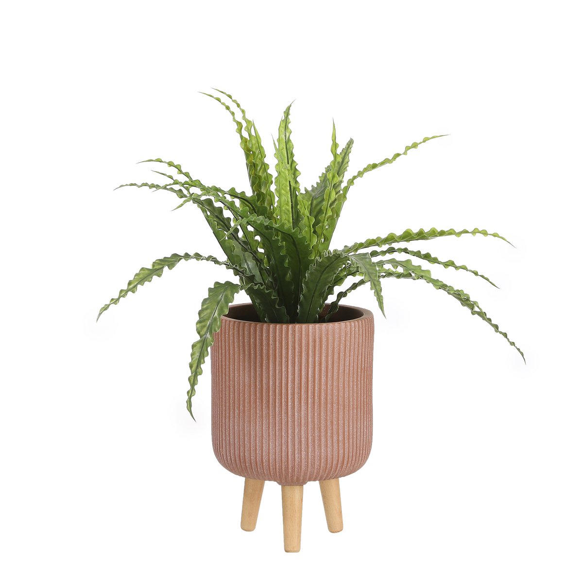 Asplenium Artificial Plant in Flower Pot Stan - H54 x Ø66 cm - Green