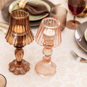 Brown Glass Candlestick 10x10x24.5cm