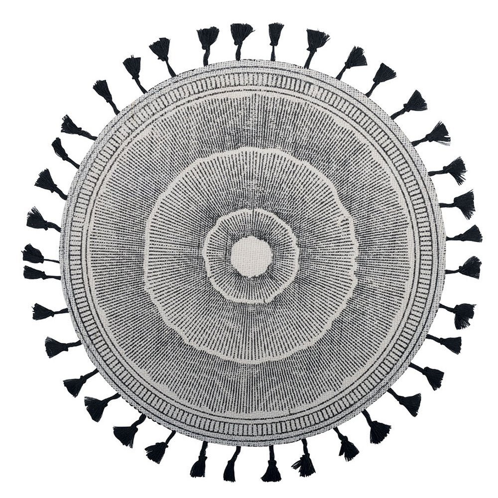 Zwarte placemat franjes -