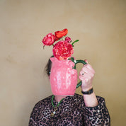 VASE-Strawberry-steengoed-roze- 17,5x12,5x18cm